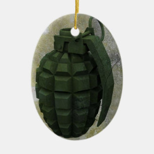 Ornement Ovale En Céramique Grenade