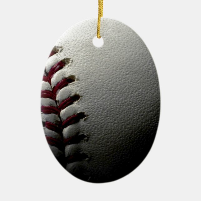 Ornement Ovale En Céramique Gros plan de base-ball (Devant)