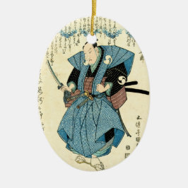 Ornement Ovale En Céramique Guerrier vintage japonais frais de samouraïs