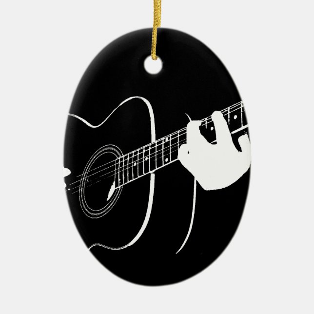 Ornement Ovale En Céramique guitare (Devant)