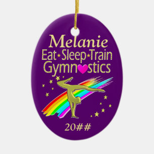 ORNEMENT OVALE EN CÉRAMIQUE GYMNASTICS LIFE PERSONNALISÉ ORNAMENT