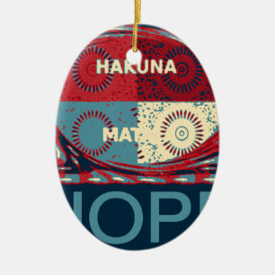Ornement Ovale En Céramique Hakuna matata