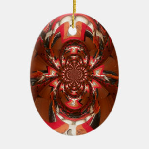 Ornement Ovale En Céramique Hakuna Matata Halloween Masque Kaleidoscope Abstra