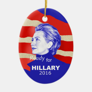 Ornement Ovale En Céramique Hillary Clinton 2016