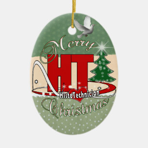 ORNEMENT OVALE EN CÉRAMIQUE HT HISTOTECHNICIAN DE JOYEUX NOËL