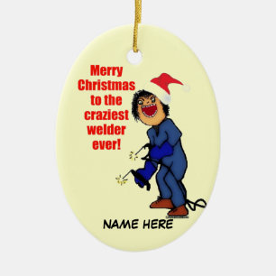 Ornement Ovale En Céramique Humour de Noël