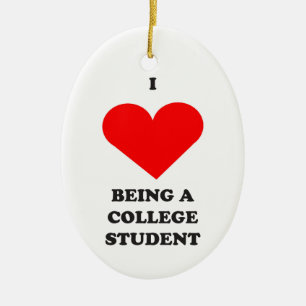 Ornement Ovale En Céramique I COEUR étant un étudiant universitaire !