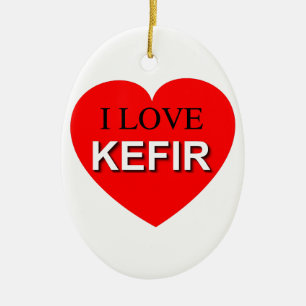 Ornement Ovale En Céramique I Love Kefir