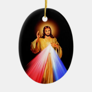 Ornement ovale en céramique Jésus Christ