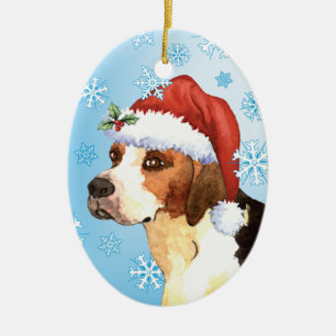 Ornement Ovale En Céramique Joyeux Howlidays English Foxhound