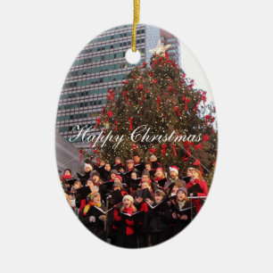 Ornement Ovale En Céramique Joyeux Noël New York