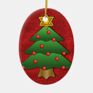 Ornement Ovale En Céramique Juif-Noël