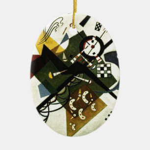 Ornement Ovale En Céramique Kandinsky Sur White II