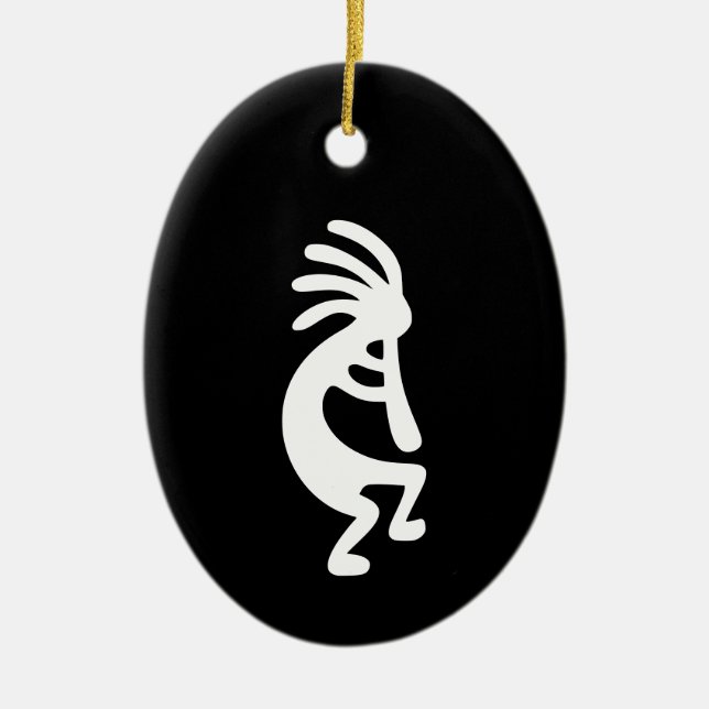 Ornement Ovale En Céramique Kokopelli (Devant)