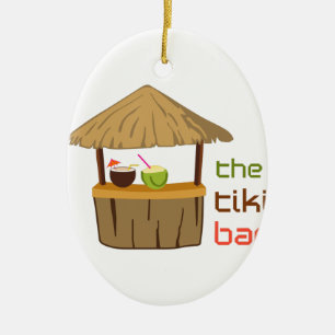 Ornement Ovale En Céramique La barre de Tiki