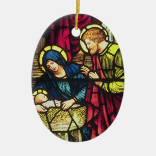 Ornement Ovale En Céramique La nativité