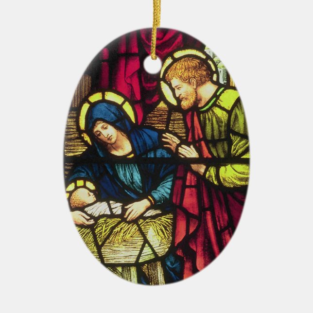Ornement Ovale En Céramique La nativité (Devant)