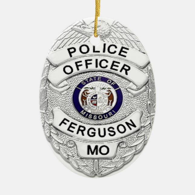 Ornement Ovale En Céramique La police de Ferguson Badge (Devant)