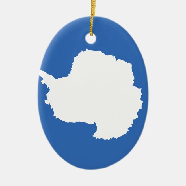 Ornement Ovale En Céramique L'Antarctique (Devant)