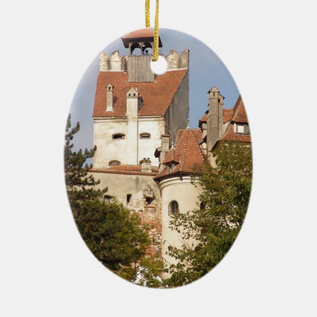 Ornement Ovale En Céramique Le château de Dracula, la Transylvanie (Dos)