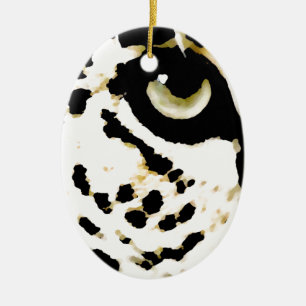 Ornement Ovale En Céramique Léopard Eye