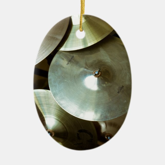 Ornement Ovale En Céramique Lustre de cymbales (Devant)
