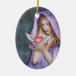 Ornement Ovale En Céramique Magie d'amour