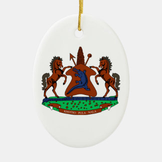 Ornement Ovale En Céramique Manteau du Lesotho des bras