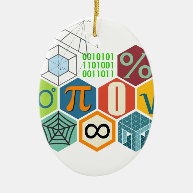 Ornement Ovale En Céramique maths (Devant)