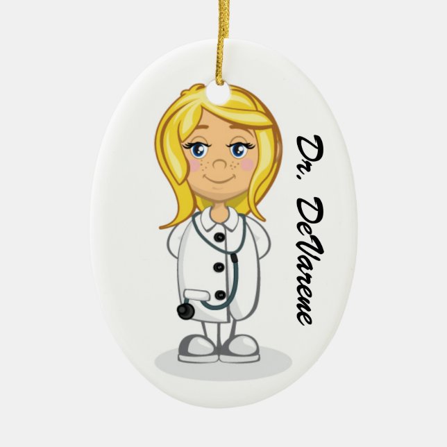 Ornement Ovale En Céramique Médicale - Docteur - SRF (Devant)