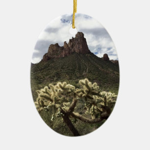 Ornement Ovale En Céramique Montagnes de superstition