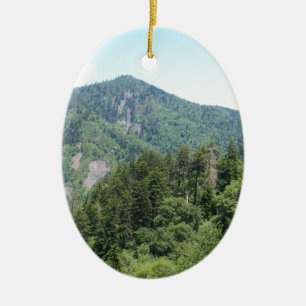 Ornement Ovale En Céramique Montagnes fumeuses