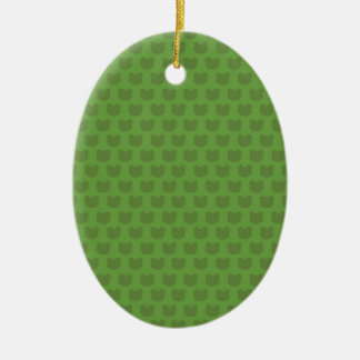 Ornement Ovale En Céramique Motif de grenouille verte