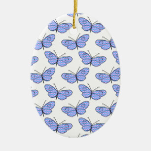 Ornement Ovale En Céramique Motif de papillon cosmique