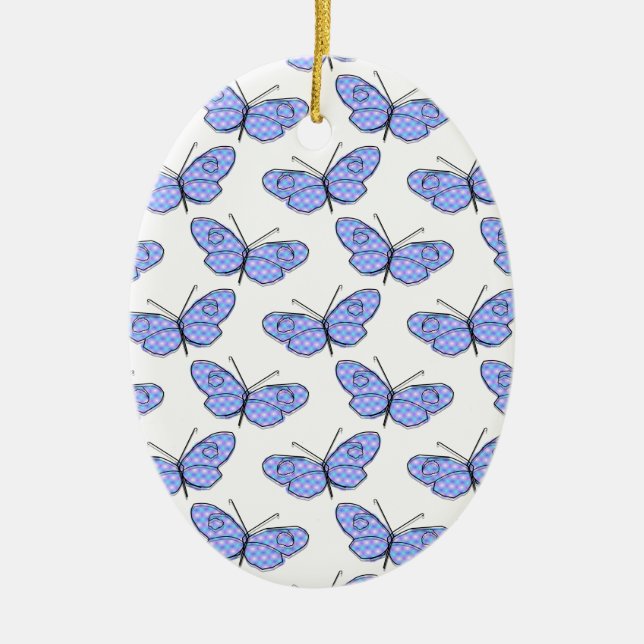 Ornement Ovale En Céramique Motif de papillon cosmique (Devant)