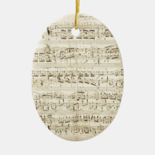 Ornement Ovale En Céramique Musique de feuille Chopin