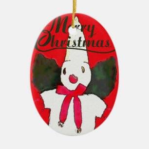 Ornement Ovale En Céramique New Orleans Little Snowman