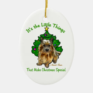 Ornement Ovale En Céramique Noël d'amants de Norwich Terrier