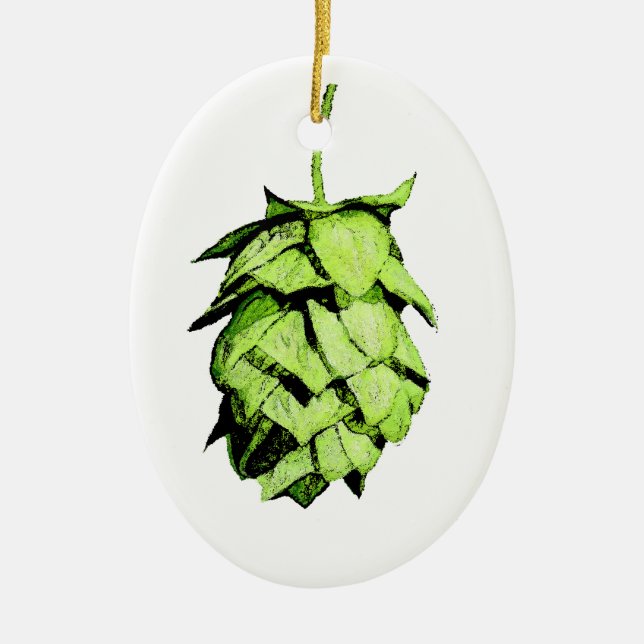 Ornement Ovale En Céramique Noël de houblon à vous ! Houblon (Devant)