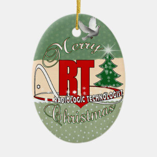 ORNEMENT OVALE EN CÉRAMIQUE NOËL RT TECHNOLOGUE RADIOLOGIQUE