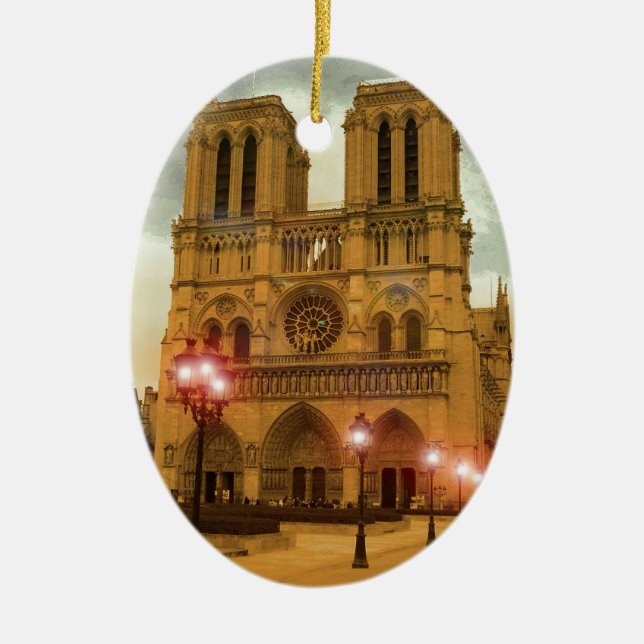 Ornement Ovale En Céramique Notre Dame (Devant)