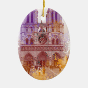 Ornement Ovale En Céramique Notre Dame de Paris