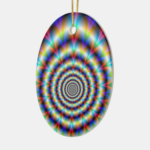Ornement Ovale En Céramique Oeil psychédélique