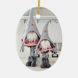ORNEMENT OVALE EN CÉRAMIQUE ORNAMÈTRE DE NOËL DANOIS