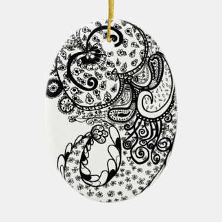 Ornement Ovale En Céramique Paisley divin