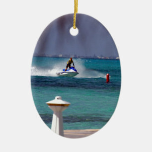 Ornement Ovale En Céramique Paradis du Jet Ski