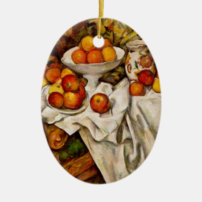 Ornement Ovale En Céramique Paul Cezanne Pommes Oranges Impressionnisme (Devant)