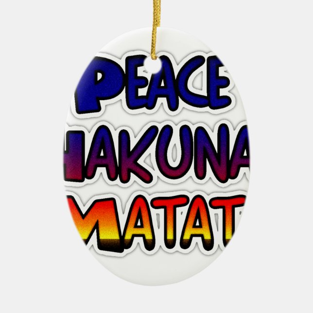 Ornement Ovale En Céramique Peace Hakuna Matata Gradient Art (Devant)
