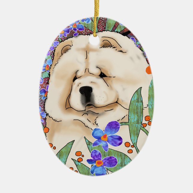 Ornement Ovale En Céramique Pendentif de CRÈME DE LA CRÈME (Devant)