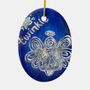 Ornement Ovale En Céramique Pendentif ornemental Twinkle Angel